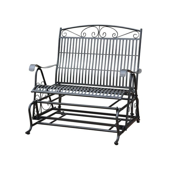 Maykoosh Earthy Elements Double Iron Glider - Sturdy Outdoor Seating with Rustic Charm, Smooth Rocking Motion for Patio or Garden Relaxation