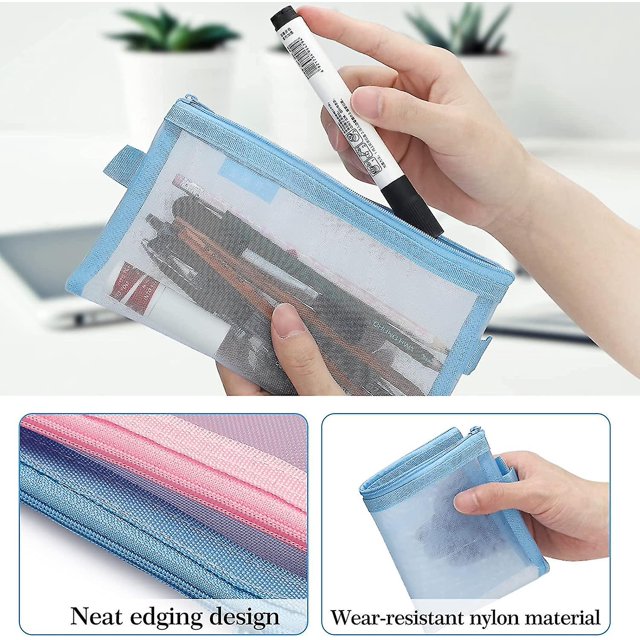 2 bolsas de lápices transparentes para exámenes. ZefeiWu 8390615837293