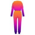 thumbnail image 4 of HAPIMO 2 Piece Sets for Women Gradient Color Hooded Sweatshirt Casual Pullover Top with Elastic Waist Jogger Pant Lounge Set Hot Pink XL, 4 of 5