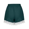 thumbnail image 5 of Dazajoo Shorts for Women Casual Elastic Waist Drawstring Yoga Lounge Shorts Comfy Stretch Lace Trim Summer Beach Linen Ruffle Shorts,Deals of The Day Clearance Women Lace Shorts,Green,XXXXL, 5 of 5