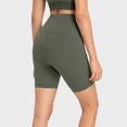 thumbnail image 3 of Pantalones cortos de yoga para mujer, moldeador de glúteos, cintura alta, ajustados, pantalones cortos deportivos para ciclismo, color verde 4, 3 of 6