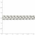 thumbnail image 4 of 925 Sterling Silver High Polished 11mm Solid Plain Curb Link Chain w/ Lobster Clasp - 28", 4 of 5