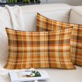 thumbnail image 2 of Orange Checked Fall Throw Pillow Cover 16 x 24 Inch Decorative Pillow Cover Thanksgiving Buffalo Plaid Lumbar Pillowcase Seasonal Rectangle Cushion Case for Couch Sofa Bed Living Room, 2 of 9