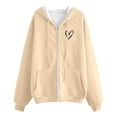 thumbnail image 3 of Ediodpoh Casual Women's Zip up Long Sleeve Pocket Drawstring Hoodies for Women for Daily Wear and Winter Layering Beige XXL, 3 of 3