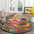 thumbnail image 2 of SAFAVIEH Blossom Mary Floral Flames Wool Area Rug, Blue/Multi, 2'6" x 4', 2 of 10