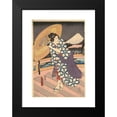 thumbnail image 2 of Utagawa Kunisada (Toyokuni III) 11x14 Black Modern Framed Museum Art Print Titled - Rainy Scene on a Bridge (Ame No to No Sue) (ca. 1849-1853), 2 of 5