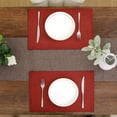 thumbnail image 6 of Red Placemats Set of 6 Machine Washable Fabric Cloth Placemats Heat Resistant Table Mats Non Slip Double Layer Faux Linen Dining Table Place Mats, Burgundy Red, 6 of 6