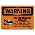 thumbnail image 1 of SignMission OS-WS-A-1218-L-12595 12 x 18 in. OSHA Warning Sign - Electrocution Hazard Crane, 1 of 1