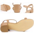 thumbnail image 4 of BLISSFUL STEP Women's Slingback Buckle Woven Block Heels Sandals, 4 of 6