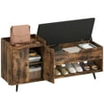 thumbnail image 1 of HOMCOM Storage Bench with Cushion, Hidden Storage, Shoe Bench, Rustic Brown, 1 of 10