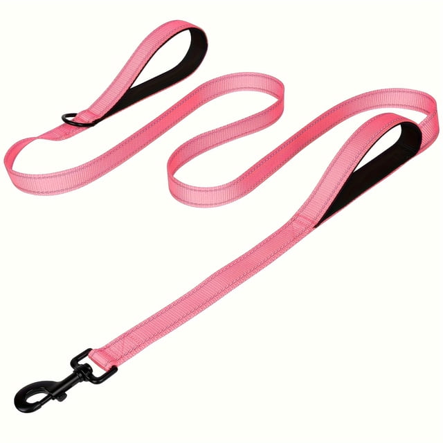 CNKOO Heavy Duty Double Handle Dog Leash with Reflective Strips for Night Safety - Large & Extra Large Breed Dog Walking & Training