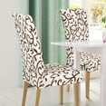 thumbnail image 2 of Stretch Dining Room Chair Cover Removable Washable Slipcover 4pcs White and Coffee Color, 2 of 6
