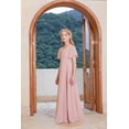 thumbnail image 4 of Drtj 2-14T Kids Teens Junior Bridesmaid Flower Girl Dresses Formal Dresses V-Neck Floor-Length Chiffon, 4 of 7