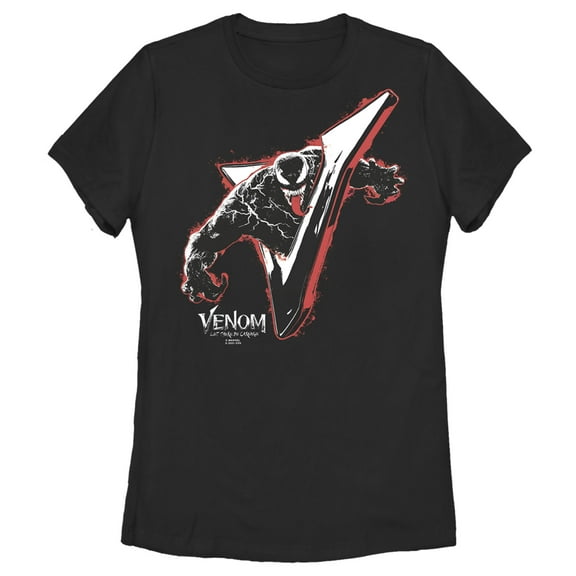 Women's Marvel Venom: Let There be Carnage Shiny V Graphic Tee Black Medium