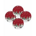 thumbnail image 7 of 15 Inch Round Placemats Set of 4, Red Christmas Snowman Non Slip Heat Insulation PP Table Mats, Xmas Snowflake Tree Winter Washable Place Mats for Kitchen Dining Party Table Decor, 7 of 7