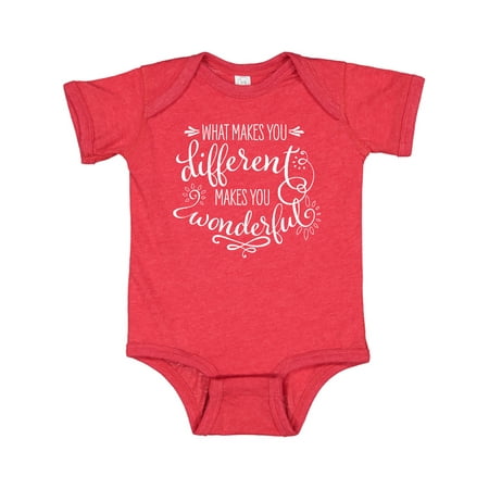

Inktastic What Makes You Different Makes You Wonderful in White Gift Baby Boy or Baby Girl Bodysuit