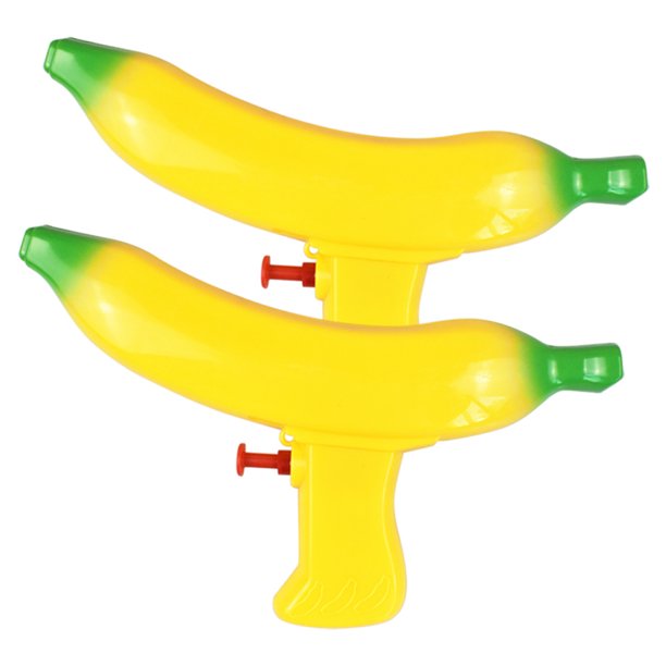 2 piezas de juguetes de playa para niños, pistolas de agua para niños, juguetes de agua con forma de plátano, juguete de agua para niños, juguete de agua para jugar con agua