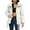 White, variant on Belted Stand Collar Puffer Jacket for Women Fluffy Warm Winter Coat Casual Outerwear L Size Black