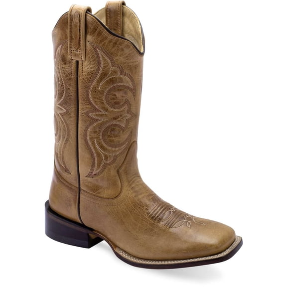 Old West Womens Western Cactus Tan Leather Cowboy Boots 6.5 M