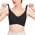 thumbnail image 2 of Bras for Women,Seamless Nursing Bra with Lace Detail and Front Double Opening Clasp for Maternity Postpartum Breastfeeding Comfort,Sports Bras for Women,Black,2XL, 2 of 4