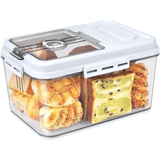 Large Stainless Steel Bread Box – Roll-Up Lid With Window | Countertop Storage For Bread, Pastries & More