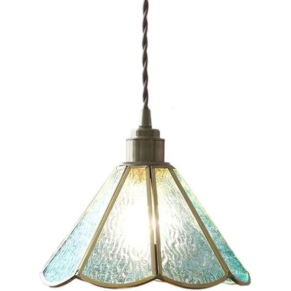 Mini Colorful Glass Pendant Lamp for Above Sink, Small Vintage Japanese Style Pendant Lighting, Modern Farmhouse Pendant Light, Retro Rustic Pendant Light Fixture for Kitchen Island Bar