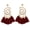 Wine Red, variant on AYYUFE Bohemian Women Spiral Pendant Thread Tassel Dangle Drop Earrings Jewelry Gift Alloy, Tassel Red