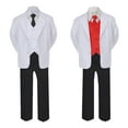 thumbnail image 2 of 7pc Boy Formal Necktie Black White Suit Set Satin Necktie & Vest Baby Sm-20 Teen, 2 of 3