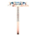thumbnail image 3 of 2.38ct marquise cut blue moissanite 14k rose gold halo Bridal Wedding Engagement Promise Anniversary Ring for Women size 6.25, 3 of 7