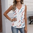 thumbnail image 5 of 250th Anniversary Tank Top for Women 1776-2026 - Sparkly Ombre American Flag V-Neck Sleeveless Tee - Patriotic 4th of July Graphic Blouse Royal Blue XL, 5 of 6