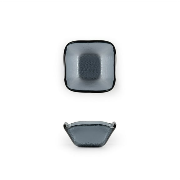 Glass Dinnerware 2.25" x 2.25" x h:1.5" 2 oz. Square Charcoal Glass Ramekin (Set of 6)