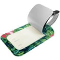 thumbnail image 2 of Square 2Pack PU Leather Hibiscus Flowers Cruise Luggage Tag with Privacy Cover and Name ID Tag for Travel Handbags Backpacks Luggage Tags, 2 of 6