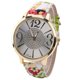 thumbnail image 1 of Reloj con correa de PU con estampado floral para mujer Reloj de pulsera de cuarzo de aleación con esfera grande (rojo), 1 of 3