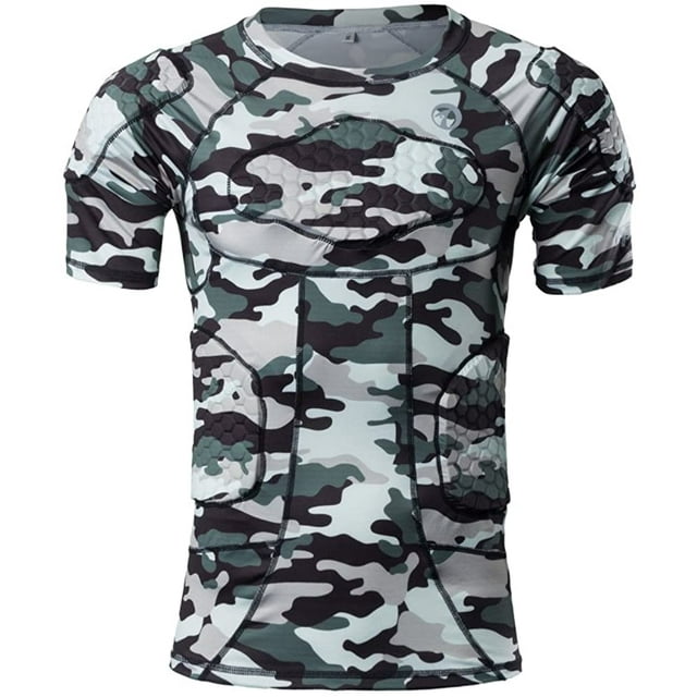Padded Compression Shirt Chest Protector Undershirt for Football Soccer Paintball Shirt