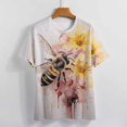 thumbnail image 4 of Bee And Flowers T-Shirts Casual T-Shirt Short Sleeve Women Trendy Tshirt Beach Custom Tops, 4 of 5