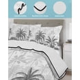 thumbnail image 4 of Palm Trees Twin XL Size Down Alternative Comforter, Lightweight Comforter Quilt Bedding Set with Pillow Shams Black Grey Tropical Plants Summer Forest All Seasons Bed Comforter Duvet Insert 68"x98", 4 of 7