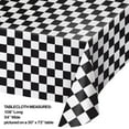 thumbnail image 2 of Club Pack of 12 Black and White Checkered Disposable Plastic Banquet Party Table Covers 108", 2 of 3