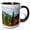Black/White, variant on 3drose, Alaska, Denali National Park. Fall Landscape of Pines and Mountains., 15oz Mug