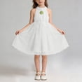 thumbnail image 2 of Pounoo Womens Sundresses Halter Neck Rose Decor Tulle Skirt Lightweight Sweet Style (For Small Wearers) Gift, 2 of 5