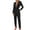 Black, variant on XWSHYW Womens Pants Plus Size Long Sleeve Solid Color Jumpsuit Leisure Loose Fit Comfort Waist Long Rompers