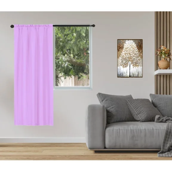 Gorgeous Home Linen 1-Piece 70% Blackout Rod Pocket Solid Window Curtain Panel With Lined Backing 35" X 63" R64 Lilac