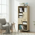 thumbnail image 4 of HOMCOM Wooden Bookcase W/ Door Cabinets, Drawer, Freestanding Display Shelf, 4 of 10