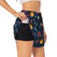 thumbnail image 1 of Balery Space Cartoon Pantalones cortos deportivos para mujer con forro y dos bolsillos, elásticos, para entrenamiento, gimnasio, yoga-Small, 1 of 7