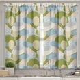 thumbnail image 2 of Ambesonne Geometric Valance & Curtain, Wavy Oval Shapes Stripes, 55"x24", Lime Green Blue Grey, 2 of 7