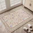 thumbnail image 3 of Toyoso 2x3 Traditional French Country Area Rug - Vintage Rose Floral Silicone Mat, 0.25" Low Pile Machine Washable Indoor Rug, Non-Slip Stain Resistant Bloom Pattern Accent Rug for Entryway, 3 of 9