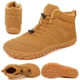 thumbnail image 1 of Zapatos Descalzos Caña Alta Botas Nieve Descalzas Térmicos Antideslizantes para Viajes Al Aire Libre (Caqui 45), 1 of 9