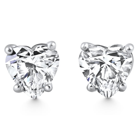 Pompeii 2Ct TW Heart Shape Diamond Studs Lab Grown 14k White Gold (FG,VS)