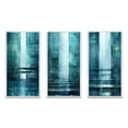 thumbnail image 2 of Designart "Turquoise Riverside Door to the Other Side II" Abstract Collages Framed Wall Art Set Of 3 - Turquoise Transitional Frame Gallery Wall Set For Home Decor, 2 of 6