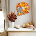thumbnail image 3 of Fall Wreath Autumn Thanksgiving Decoration Artificial Floral Wreaths with Daisy Acorns Pumpkins Farmhouse Harvest Wreath for Home Front Door 18" Design2, 3 of 7