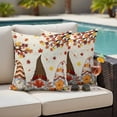thumbnail image 4 of Fall Outdoor Waterproof Pillow Covers, Thanksgiving Gnomes Maple Leaf Pumpkin Beige Decorative Square Throw Pillowcase Sofa Cushion Sham for Patio/Couch/Chair, 16"x16" 2 Pack, 4 of 8
